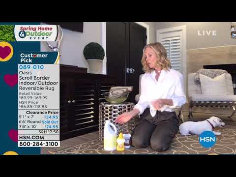 Oasis 5'1" x 7' Scroll Border Indoor/Outdoor Reversible ...