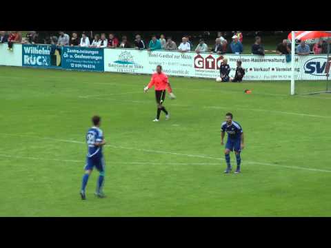 Das 2:0 von Mijo Stijepic im Spiel FC Ismaning - FC Würzburger Kickers am 21.07.12