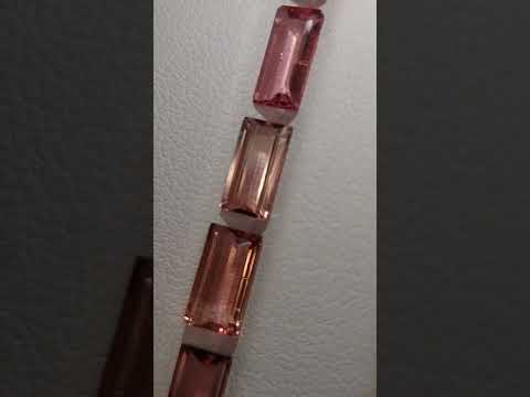 6 gorgeous pink tourmaline gemstones 7.30 CTS Emerald Shape www.puritygems.etsy.com