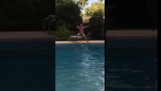 Ellis jumping into Mr. Canty's pool