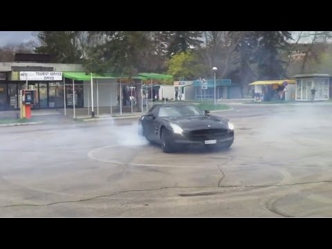 Mercedes-Benz SLS AMG Doing Crazy Donuts