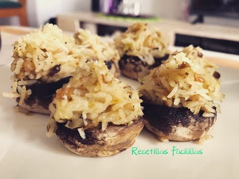 Champiñones rellenos de Arroz // Recetas Fit