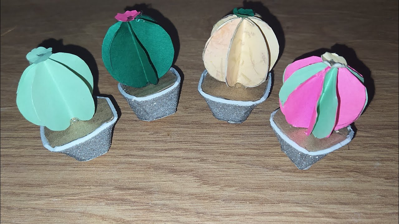 DIY tiny cactus desk decor/DIY decor /craft ideas