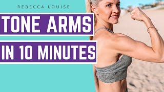 10 MIN Tone Your Arms Workout - No equipment (QUICK + INTENSE)