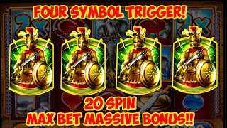 4 SYMBOL TRIGGER MASSIVE MAX BET BONUS on Alexander The Great Slot! - WMS Classic Live Play HUGE WIN