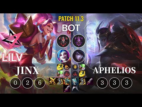 JT Lilv Jinx vs Aphelios Bot - KR Patch 11.3
