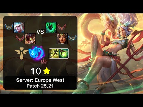 Janna Support + Ziggs vs Thresh + Sivir - EUW Challenger - Patch 25.21