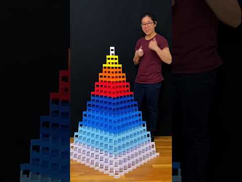 I built (and toppled) a WR domino pyramid!