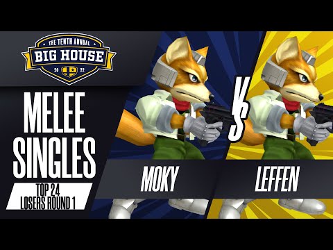 moky vs Leffen - Melee Singles Top 24: Losers Round 1 - The Big House 10 | Fox vs Fox
