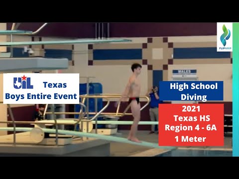 2021 Texas UIL High School Diving - Region 4 6A - Boys 1 Meter Springboard Diving