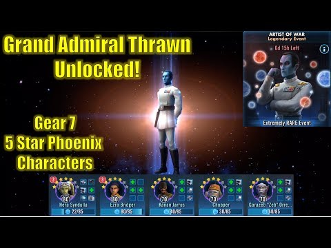 Star Wars Galaxy of Heroes: Grand Admiral Thrawn Unlocked!! G7 5* Phoenix Beat Tier 5