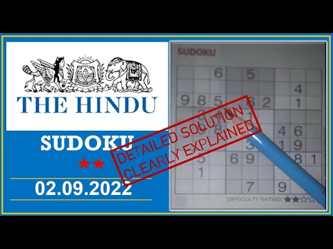 How to Solve 2 Star Hindu  Sudoku Sep 02,  2022 -  Step By Step Solution
