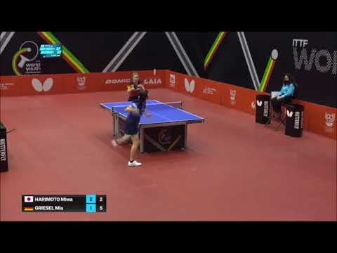 Good return by Mia GRIESEL (ITTF World Youth Championships 2021)