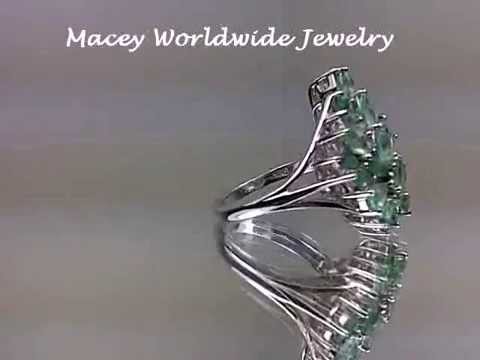 STUNNING ZAMBIAN GREEN EMERALD PLATINUM SILVER RING 2.00 CT