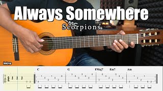 Download lagu Always Somewhere - Scorpions - Fingerstyle Guitar Tutorial   TAB & Lyrics mp3