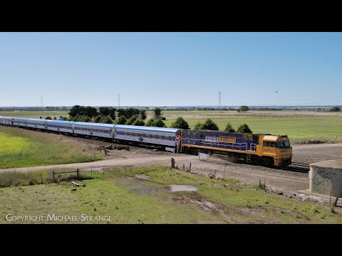 5AM8 JBRE "The Overland" Australian Passenger Train At Gheringhap Loop (11/1/2024) - PoathTV