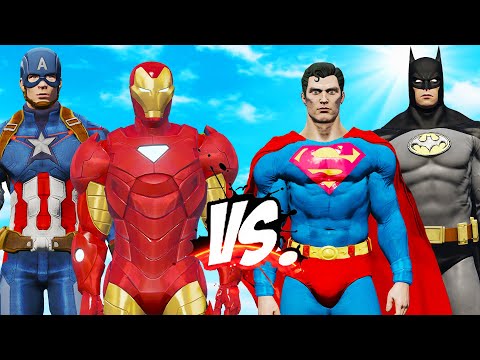 CAPTAIN AMERICA  & IRON MAN vs SUPERMAN & BATMAN - EPIC SUPERHEORES WAR
