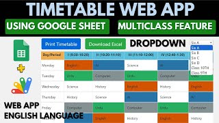 Time Table Web App | Display Google Sheet in Web App | B16