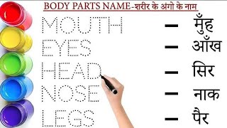 Body Parts Name In Hindi And English | शरीर के अंगों के नाम | Human Body Parts Name | Body Parts