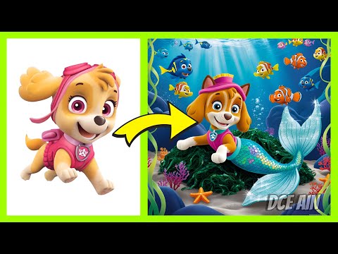 Paw patrol in MERMAIDS form | DCE AIN