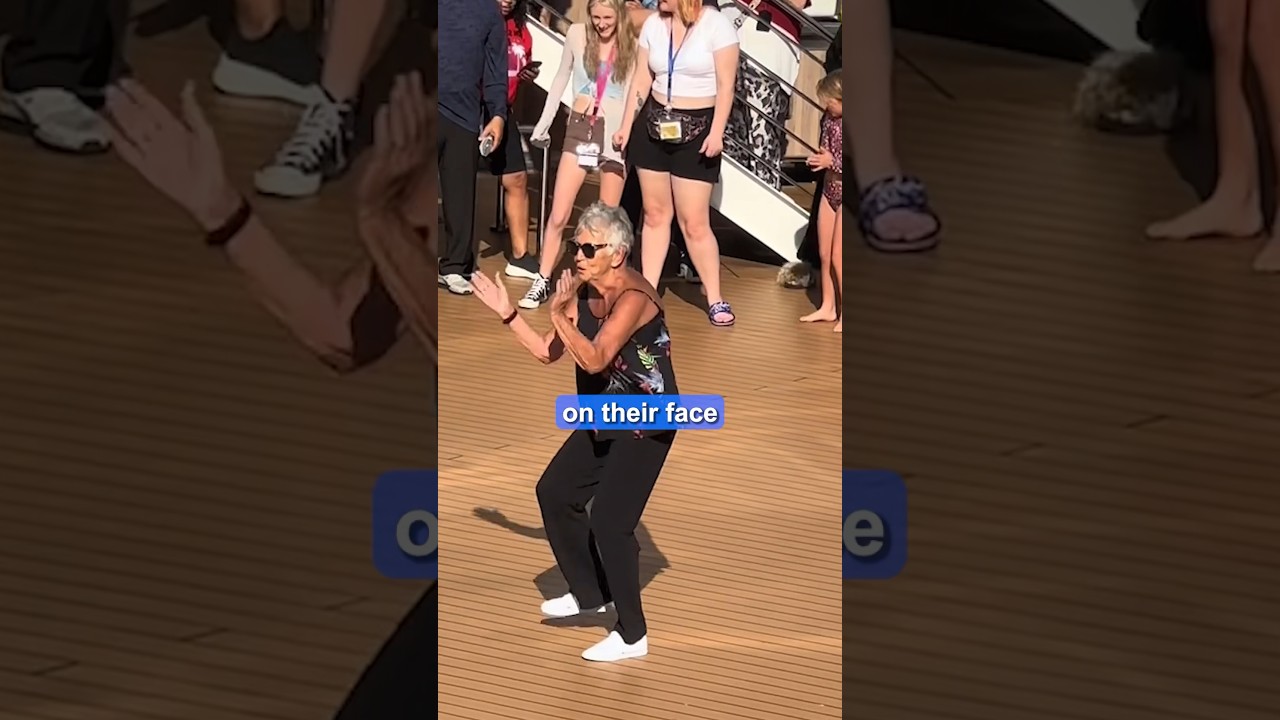 Grandma joins cruise ship dance off and inspires the whole crowd 🔥❤️