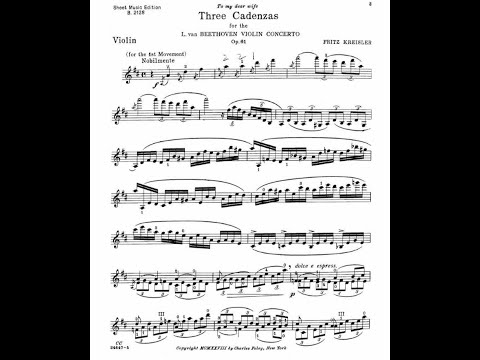 Beethoven, Violin Concerto - Fritz Kreisler Cadenza