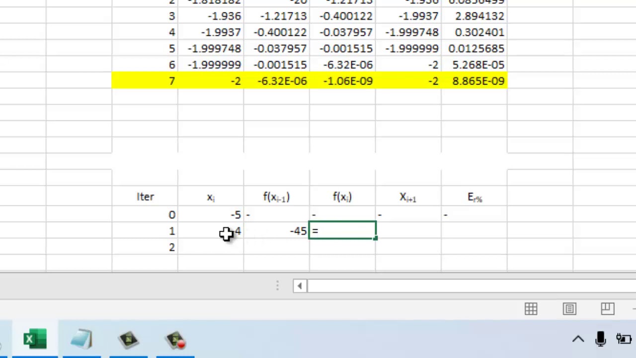 Método de la secante en Excel | Métodos Numéricos | Tutorial