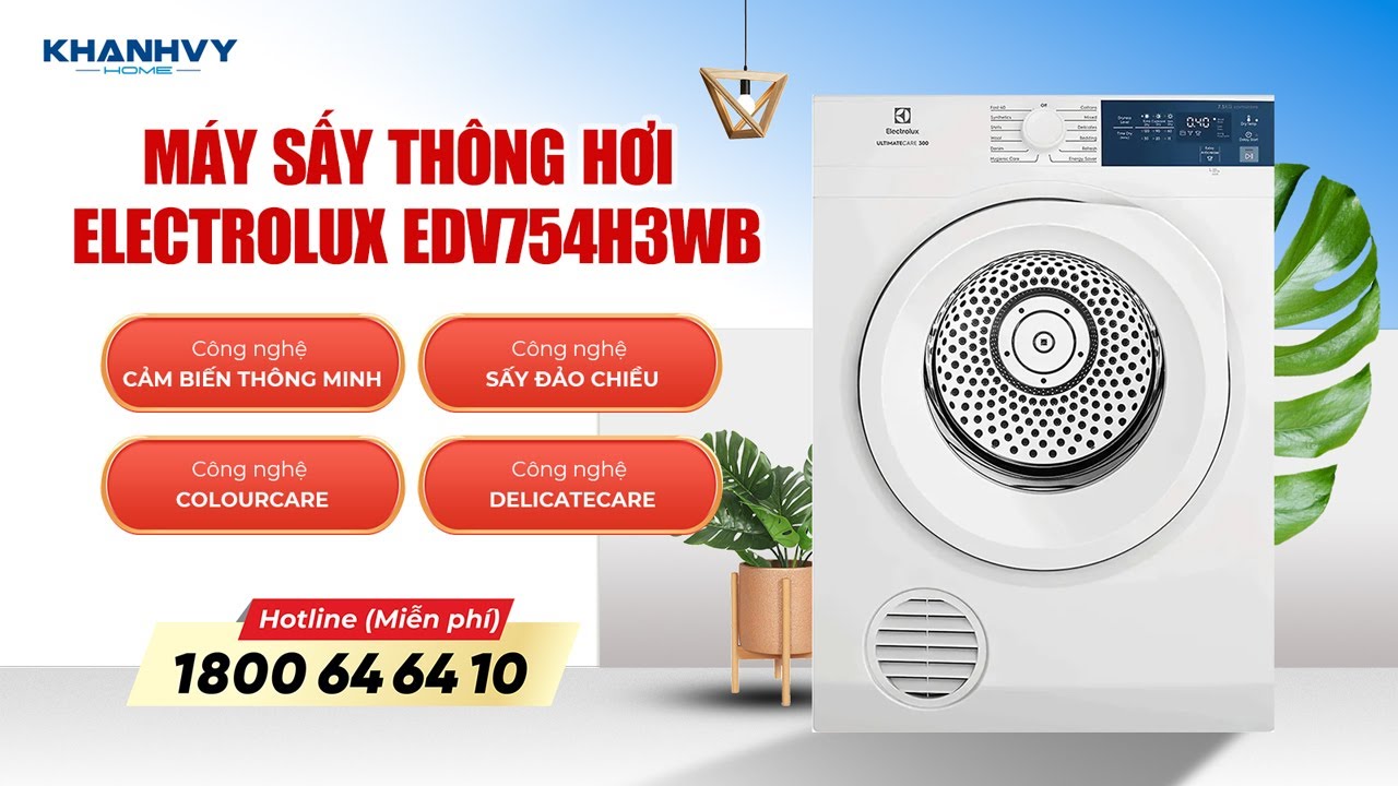 Máy sấy thông hơi Electrolux EDV754H3WB 7.5kg