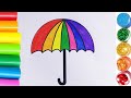 Rainbow Colour Umbrella Drawing And Painting For Kids Umbrella