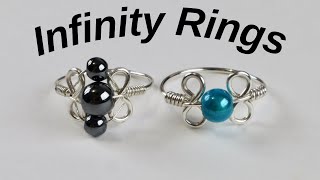 Easy Beaded Wire Infinity Sign Rings Tutorial