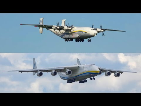 (4K) Antonov An-22 Vs. An-225 | Largest turboprop aircraft Vs. largest aircraft in general