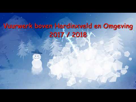 Vuurwerk boven Hardinxveld-Giessendam jaarwisseling 2017/2018