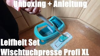 Leifheit Set Wischtuchpresse Profi XL mit Bodenwischer und Rollen, easy Putzen Unboxing & Anleitung