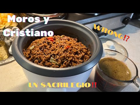Cuban black beans & rice /Congri / Moros y Cristianos / (How to get darker rice)