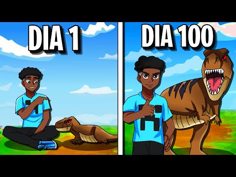 SOBREVIVI 100 DIAS NO MUNDO DE DINOSSAUROS MINECRAFT O FILME 7
