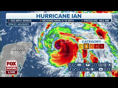 Hurricane Ian Continues to Strengthen, Winds of 105 MPH