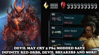 Devil May Cry 5 PS4 MODDED (Infinite Red Orbs, Infinite Devil Breakers, Infinite Gold Orbs &amp; More)