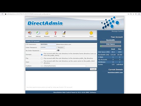 Hướng dẫn tạo FTP trong Directadmin _ FTP Management & Create FTP Account trong DirectAdmin