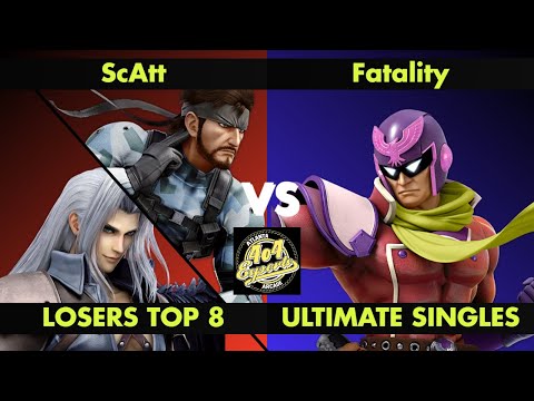 SSBU - 4o4 Smash Night 16 - MVG| ScAtt (Snake, Sephiroth) vs GA| Fatality (Falcon) - Losers Top 8