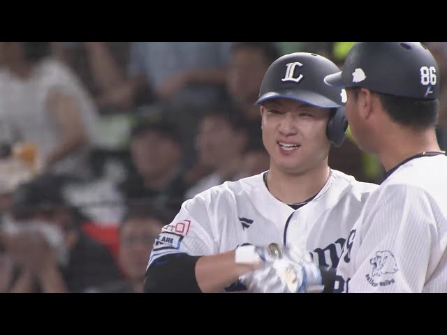 【3回裏】取られたら取り返す!! ライオンズ・古賀悠斗 センターへタイムリーヒットを放つ!!  2024年9月13日 埼玉西武ライオンズ 対 千葉ロッテマリーンズ