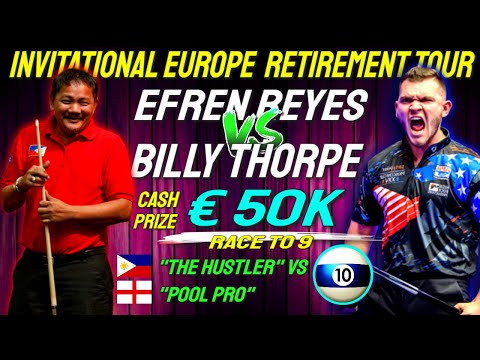 EPIC POOL BATTLE! €50K on the Line - Who Will Win? Efren Reyes vs Billy Thorpe!
