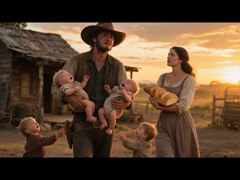 El vaquero quedó con cuatro bebés tras morir su esposa—Hasta que ella llegó con un pan"