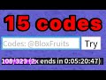 ALL 15 DOUBLE xp codes in 45 SECONDS.. (Blox Fruits)