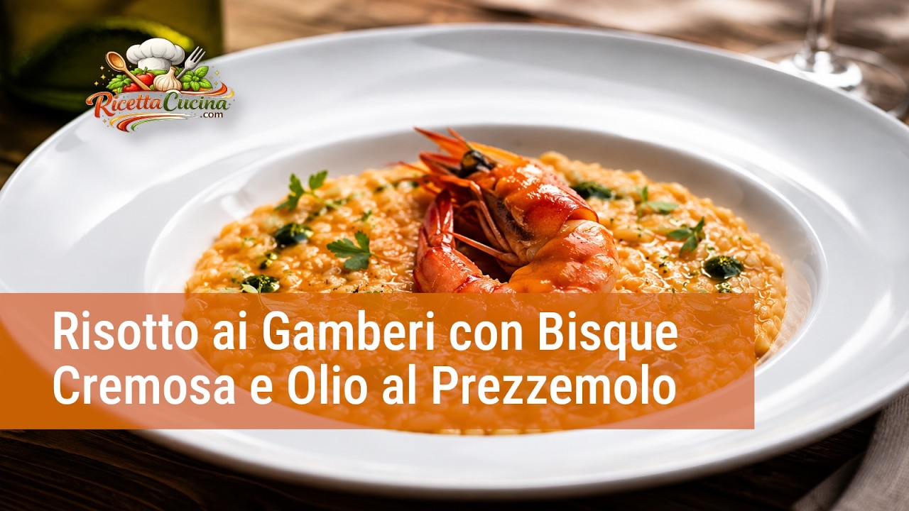 Anteprima video di Video Ricetta Risotto ai Gamberi con Bisque Cremosa e Olio al Prezzemolo