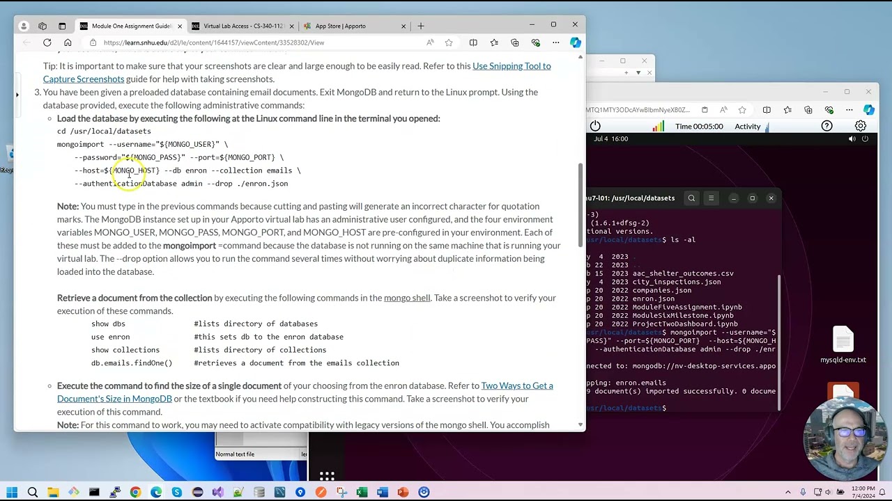 SNHU CS 340 - Module 1 Assignment