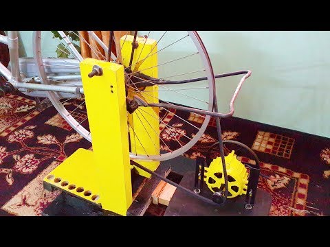 Free energy generator homemade 220v attached to bicycle.DIY free electricity generator Video