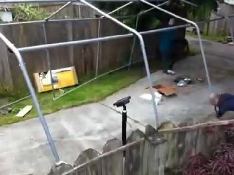 Setting up a 10x20 Shelterlogic canopy in one minute