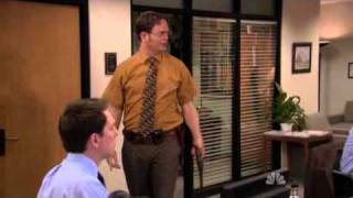 The Office: Dwight shoots a gun at Andy