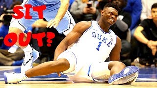 Should Zion SIT OUT the REST OF THE SEASON?!? BLOWS OUT SHOE vs UNC!