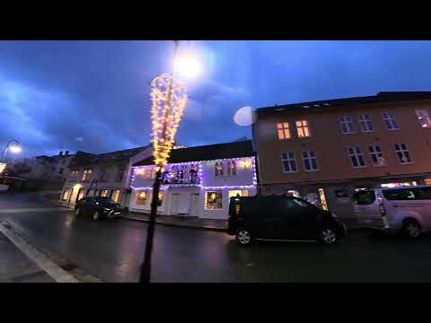 Walking in Florø, Norway 🇳🇴 | Dark & Moody December Afternoon | City Center & Waterfront | 4K
